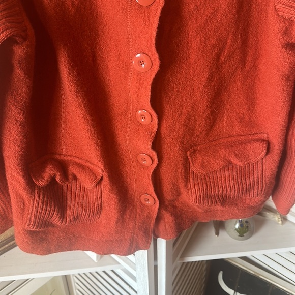 Laura Ashley Wool Cardigan Orange - Picture 2 of 4